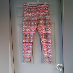 Women's Christmas Santa Claus Leggings Size Large 11-13